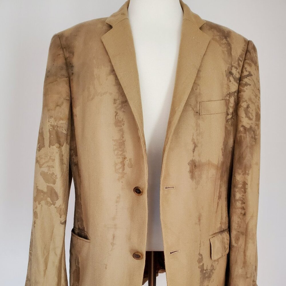 Loro Piana nordstrom cashmere sweater jacket blazer tan beige grey gray 44 L XL